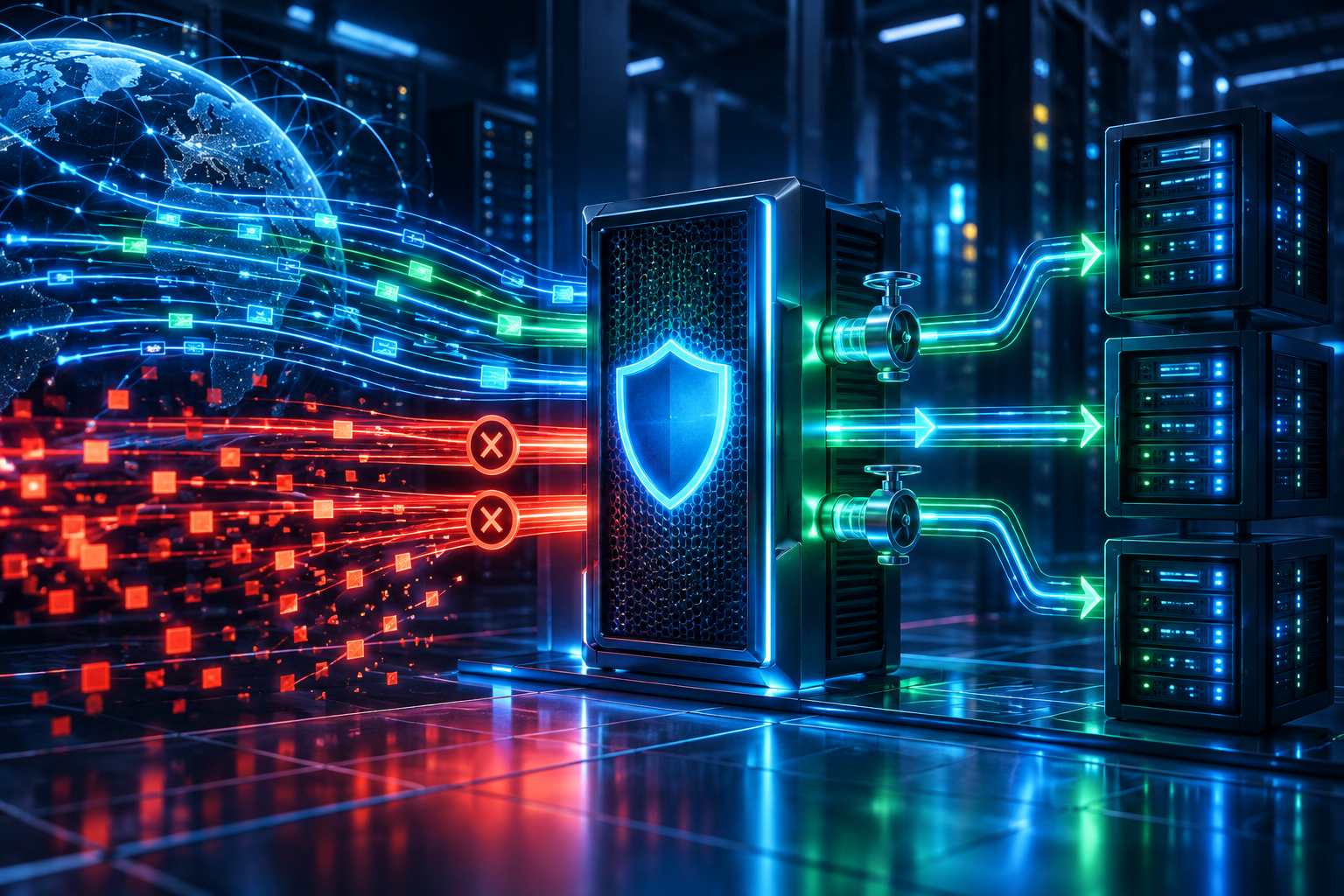 Gateway trên VPS lọc luồng request và chặn traffic vượt ngưỡng trước backend