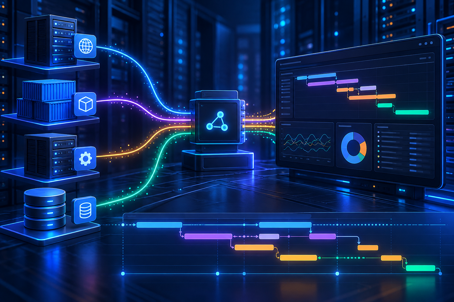 OpenTelemetry Collector gom các span từ nhiều service thành distributed trace xuyên hệ thống