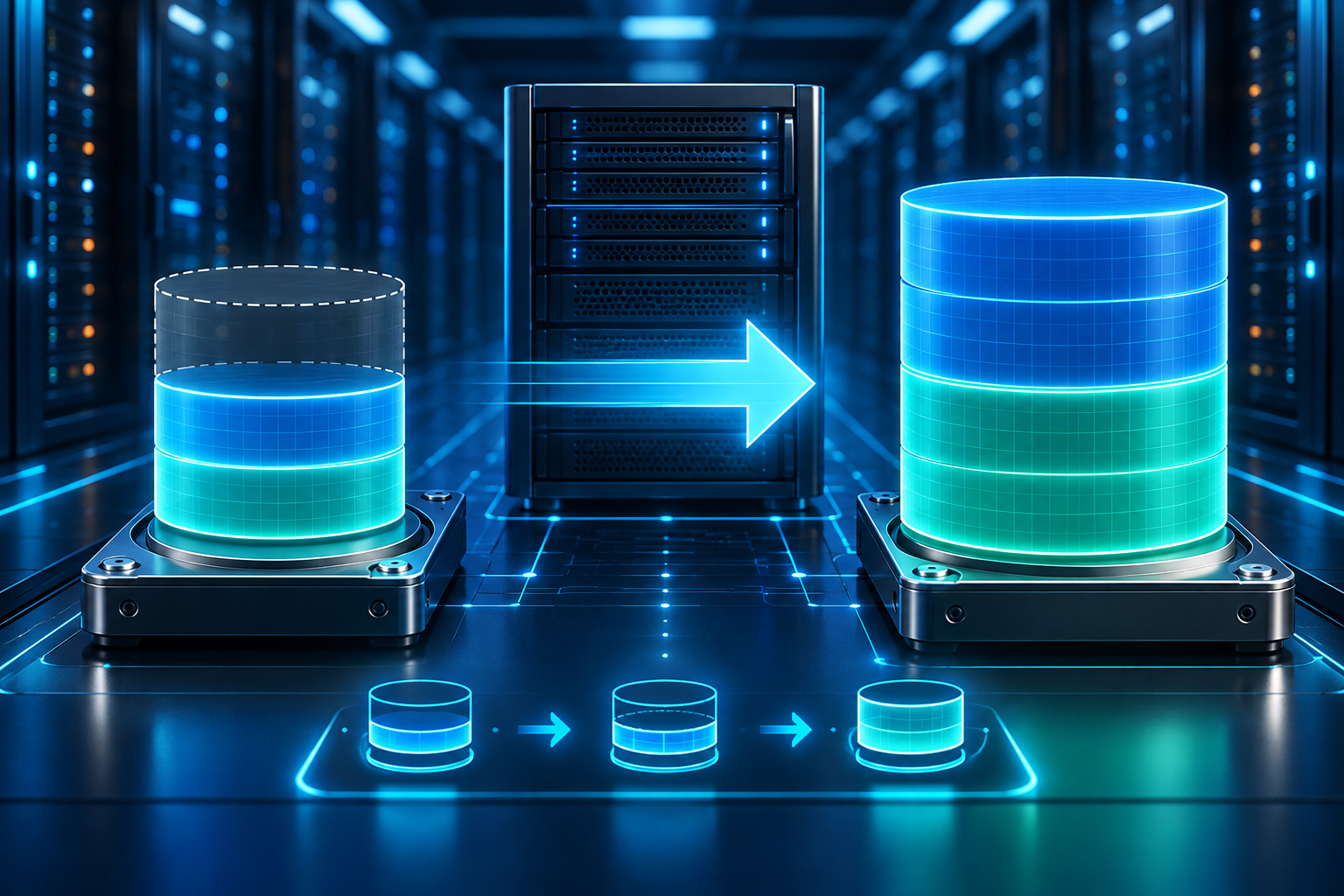 Disk VPS được mở rộng partition và filesystem để sử dụng toàn bộ dung lượng mới